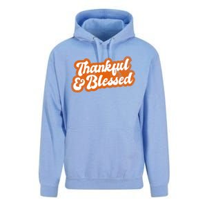 Thankful And Blessed Retro Distressed Logo Unisex Surf Hoodie