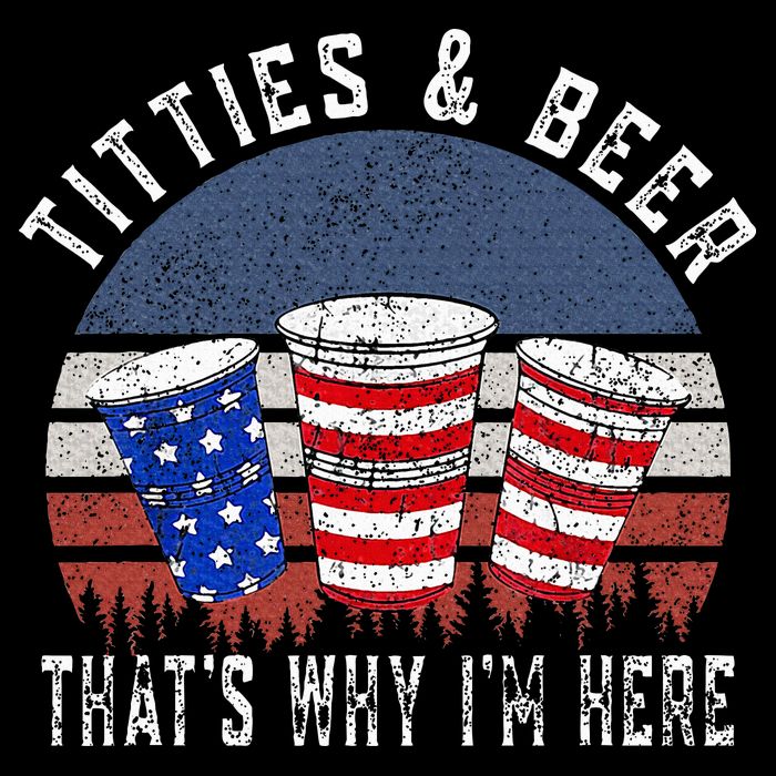 Titties And Beer ThatS Why IM Here Funny Beer Button