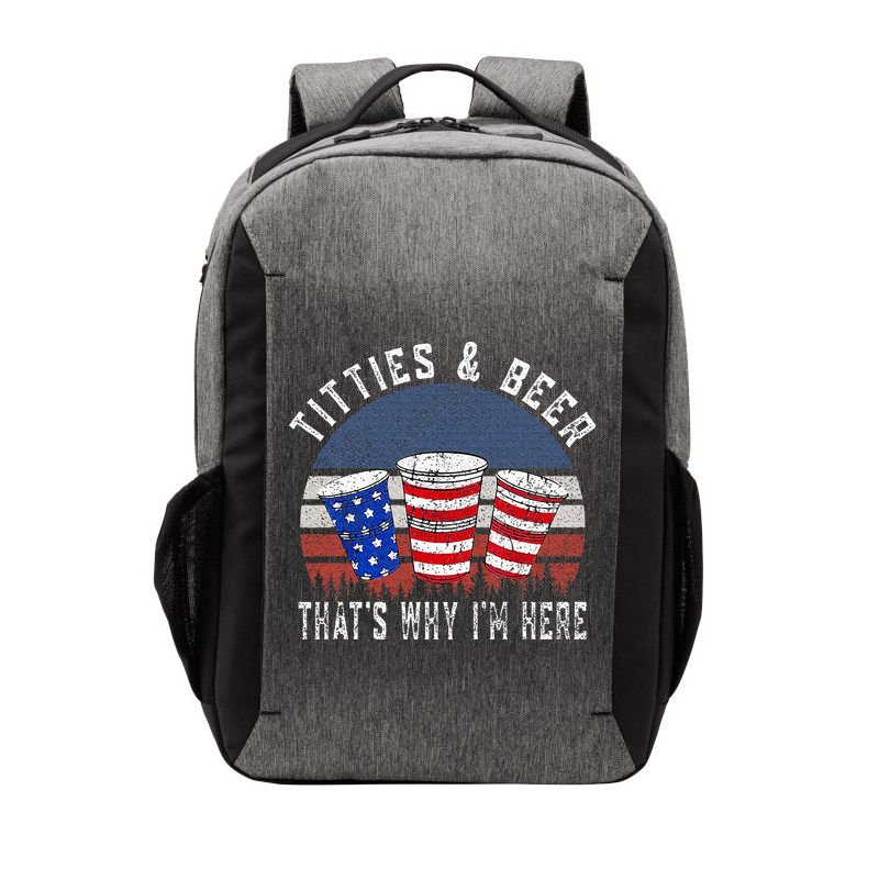 Titties And Beer ThatS Why IM Here Funny Beer Vector Backpack