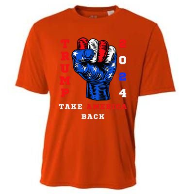 Take America Back Trump 2024 Maga Republicans Patriotic Cooling Performance Crew T-Shirt