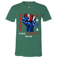 Take America Back Trump 2024 Maga Republicans Patriotic V-Neck T-Shirt