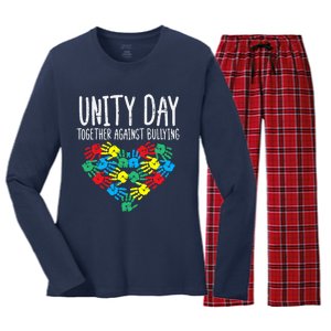 Together Against Bullying Kids Unity Day Orange Anti Bully Women's Long Sleeve Flannel Pajama Set 