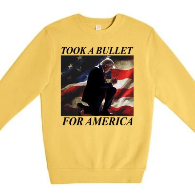 Took A Bullet For America Donald Trump Usa Premium Crewneck Sweatshirt