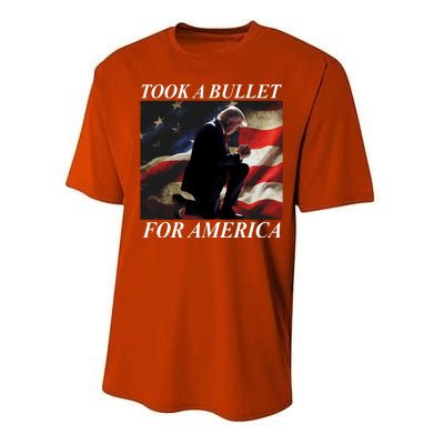 Took A Bullet For America Donald Trump Usa Performance Sprint T-Shirt