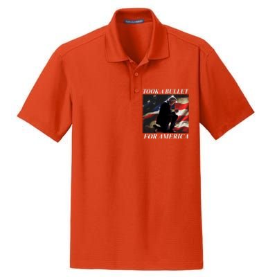 Took A Bullet For America Donald Trump Usa Dry Zone Grid Polo