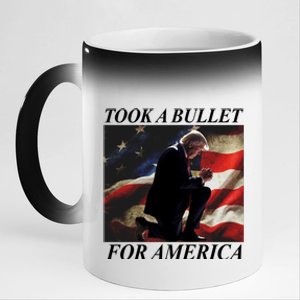 Took A Bullet For America Donald Trump Usa 11oz Black Color Changing Mug