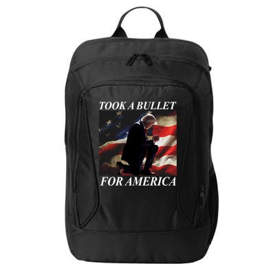 Took A Bullet For America Donald Trump Usa City Backpack