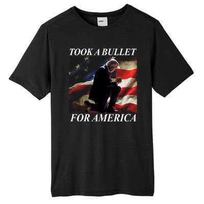 Took A Bullet For America Donald Trump Usa Tall Fusion ChromaSoft Performance T-Shirt