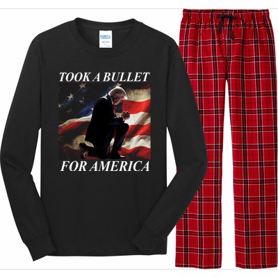 Took A Bullet For America Donald Trump Usa Long Sleeve Pajama Set