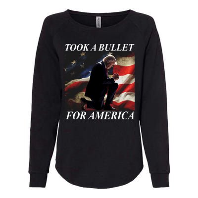 Took A Bullet For America Donald Trump Usa Womens California Wash Sweatshirt