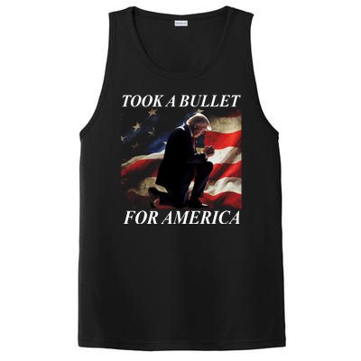 Took A Bullet For America Donald Trump Usa PosiCharge Competitor Tank