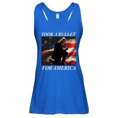 Took A Bullet For America Donald Trump Usa Ladies Essential Flowy Tank