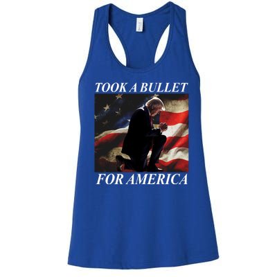 Took A Bullet For America Donald Trump Usa Women's Racerback Tank