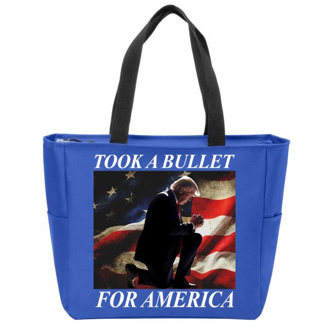 Took A Bullet For America Donald Trump Usa Zip Tote Bag