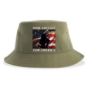 Took A Bullet For America Donald Trump Usa Sustainable Bucket Hat