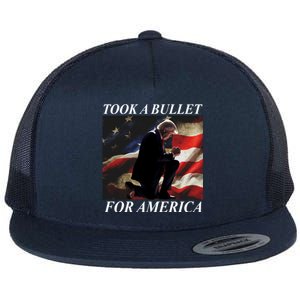 Took A Bullet For America Donald Trump Usa Flat Bill Trucker Hat