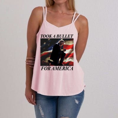 Took A Bullet For America Donald Trump Usa Women's Strappy Tank