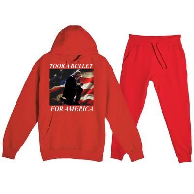 Took A Bullet For America Donald Trump Usa Premium Hooded Sweatsuit Set