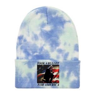 Took A Bullet For America Donald Trump Usa Tie Dye 12in Knit Beanie