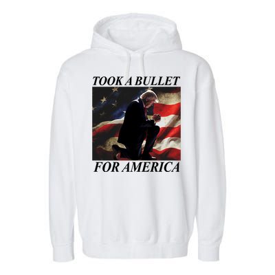 Took A Bullet For America Donald Trump Usa Garment-Dyed Fleece Hoodie