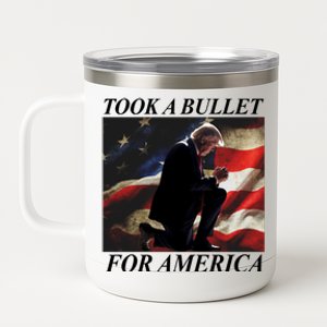 Took A Bullet For America Donald Trump Usa 12 oz Stainless Steel Tumbler Cup