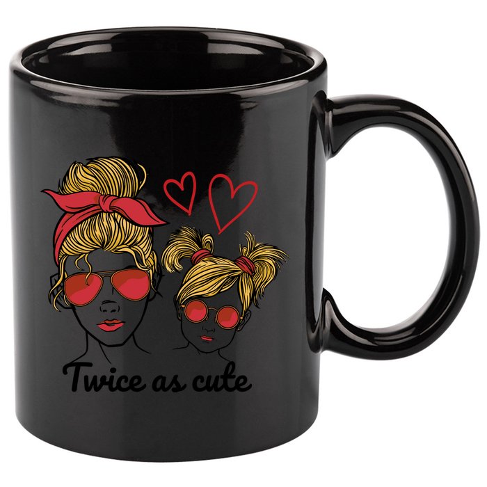 Twice As Cute Mom And Daughter 11oz C Handle Ceramic Mug