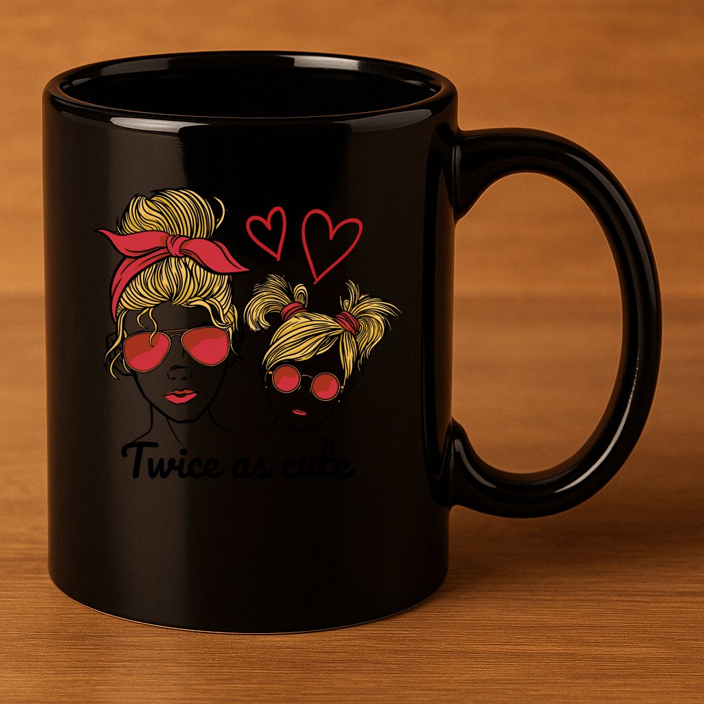 Twice As Cute Mom And Daughter 11oz C Handle Ceramic Mug