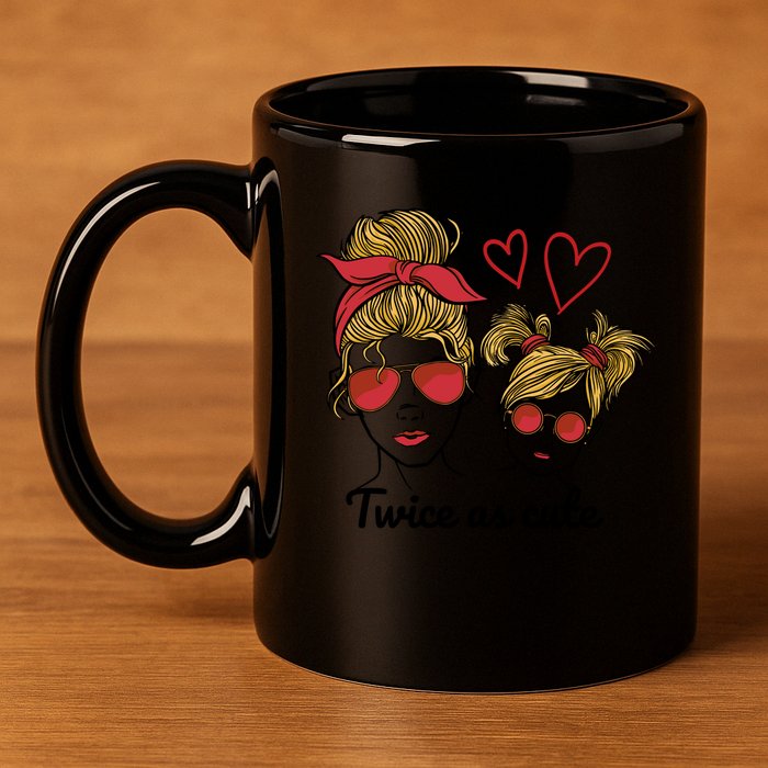 Twice As Cute Mom And Daughter 11oz C Handle Ceramic Mug