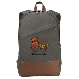 Twice As Cute Mom And Daughter Cotton Canvas Backpack