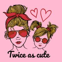 Twice As Cute Mom And Daughter Women's V-Neck T-Shirt