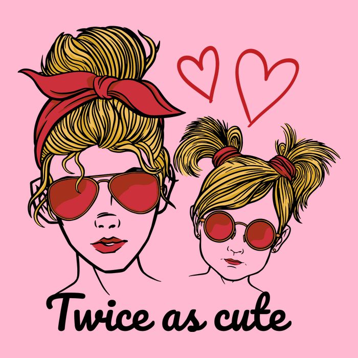 Twice As Cute Mom And Daughter Women's V-Neck T-Shirt