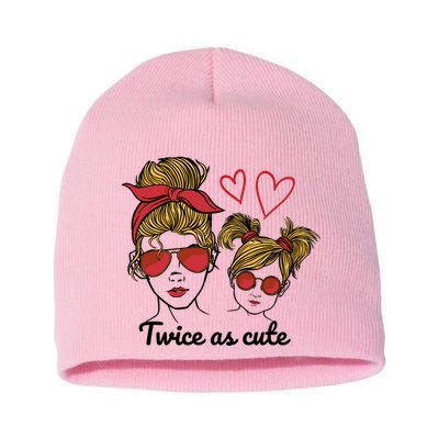 Twice As Cute Mom And Daughter Short Acrylic Beanie