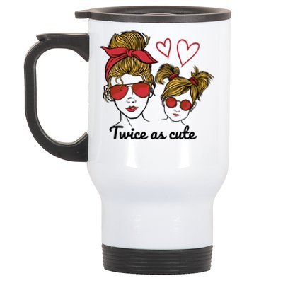 Twice As Cute Mom And Daughter Stainless Steel Travel Mug