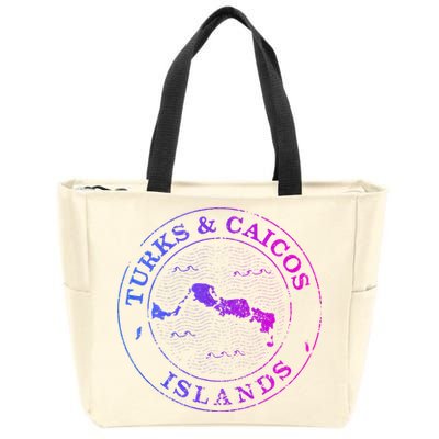 Turks And Caicos Islands Colorful Vacation Souvenir Cruise Zip Tote Bag