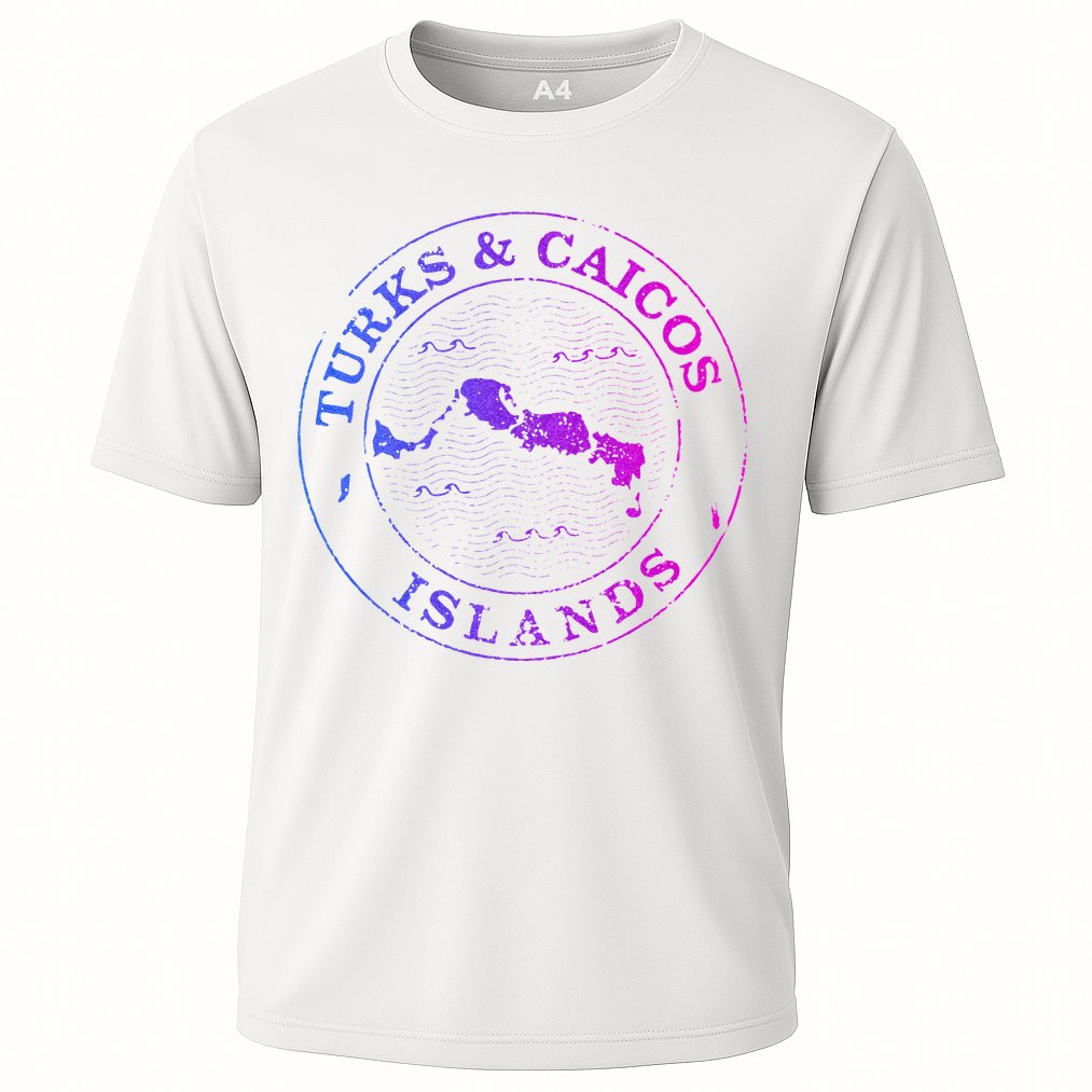 Turks And Caicos Islands Colorful Vacation Souvenir Cruise Cooling Performance Crew T-Shirt