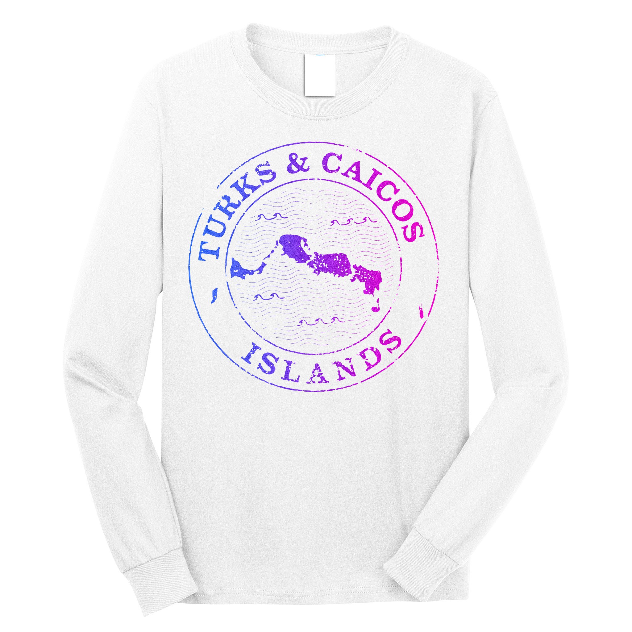 Turks And Caicos Islands Colorful Vacation Souvenir Cruise Long Sleeve Shirt