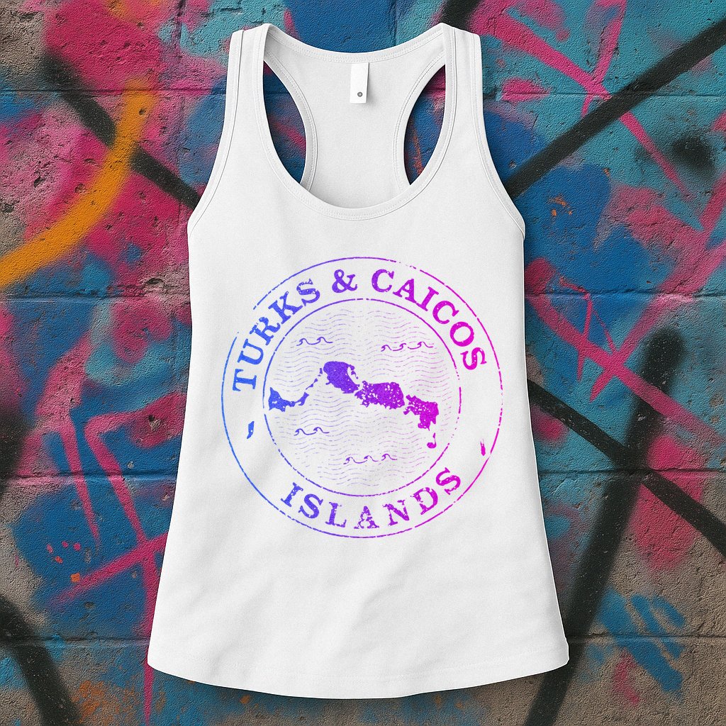 Turks And Caicos Islands Colorful Vacation Souvenir Cruise Womens Tank Top