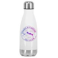 Turks And Caicos Islands Colorful Vacation Souvenir Cruise Stainless Steel Insulated Water Bottle