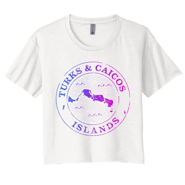 Turks And Caicos Islands Colorful Vacation Souvenir Cruise Women's Crop Top Tee