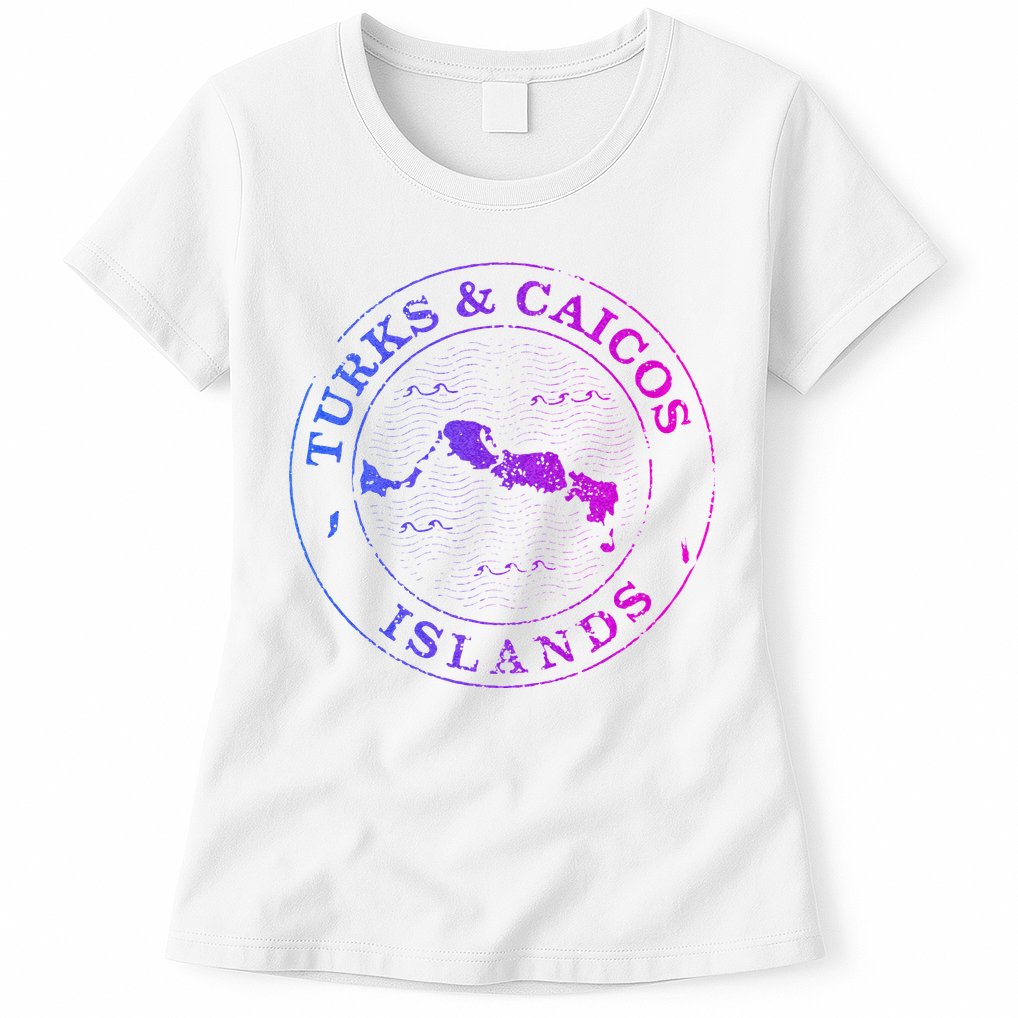 Turks And Caicos Islands Colorful Vacation Souvenir Cruise Womens T-Shirt
