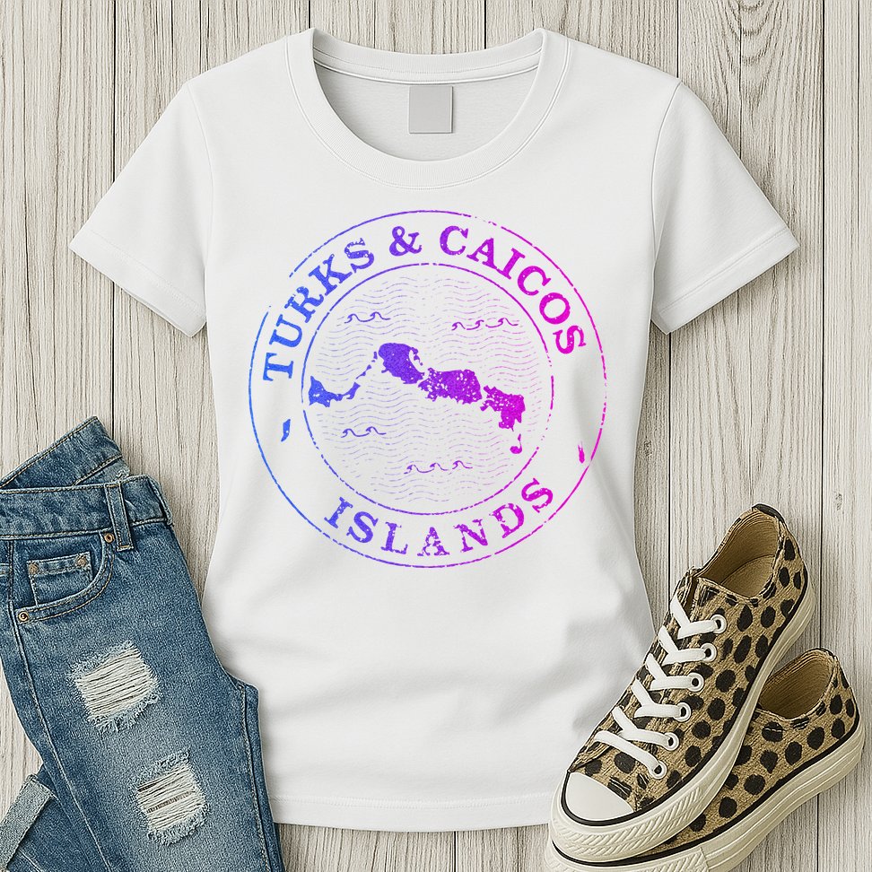 Turks And Caicos Islands Colorful Vacation Souvenir Cruise Womens T-Shirt