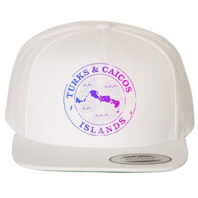 Turks And Caicos Islands Colorful Vacation Souvenir Cruise Wool Snapback Cap