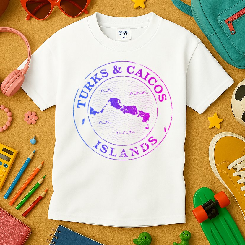 Turks And Caicos Islands Colorful Vacation Souvenir Cruise Kids T-Shirt