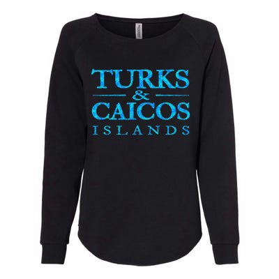 Turks And Caicos Islands Retro Colorful Womens California Wash Sweatshirt