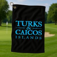 Turks And Caicos Islands Retro Colorful Golf Towel