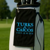 Turks And Caicos Islands Retro Colorful Golf Towel