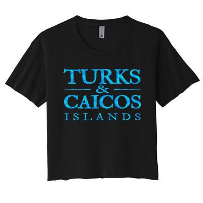 Turks And Caicos Islands Retro Colorful Women's Crop Top Tee