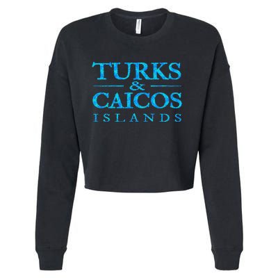 Turks And Caicos Islands Retro Colorful Cropped Pullover Crew