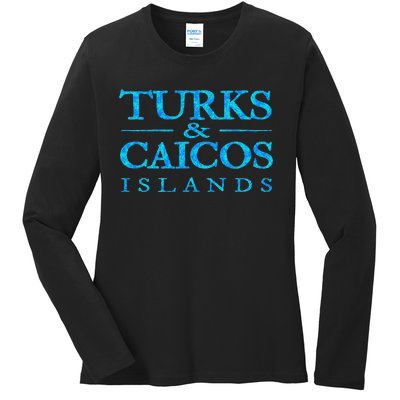 Turks And Caicos Islands Retro Colorful Ladies Long Sleeve Shirt