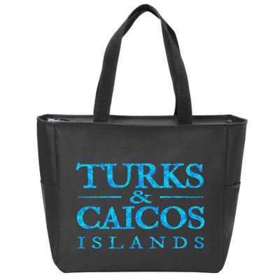 Turks And Caicos Islands Retro Colorful Zip Tote Bag